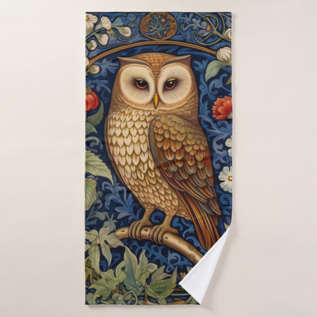 Schüssel im Garten William Morris Stil Badehandtuch (Badehandtuch)