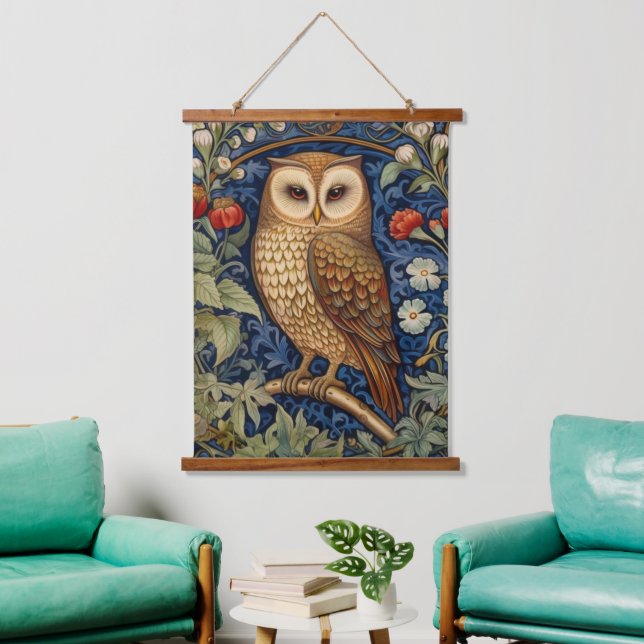 Schüssel im Garten William Morris Stil Wandteppich Mit Holzrahmen (Wohnzimmer)