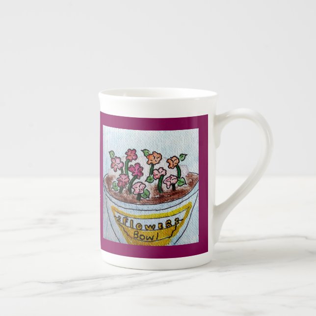 Schüssel mit Blume Wein Prozellantasse (Rechts)