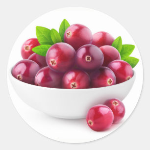 Schüssel mit Cranberries Runder Aufkleber