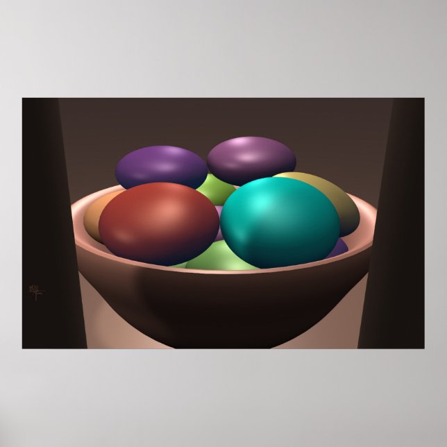 Schüssel mit Farben Poster (Vorne)