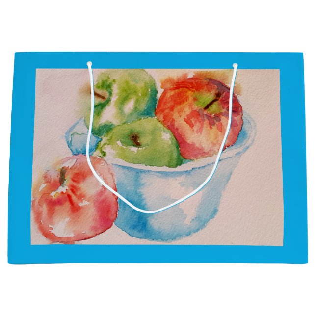 Schüssel mit Geschenktasche für rote und grüne Äpf Große Geschenktüte (Vorderseite)