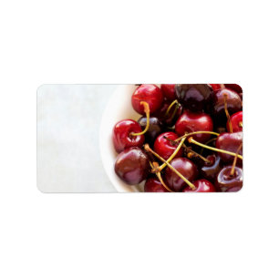 Schüssel mit Kirschen Adressaufkleber