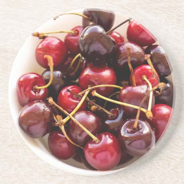 Schüssel mit Kirschen Getränkeuntersetzer (Vorne)