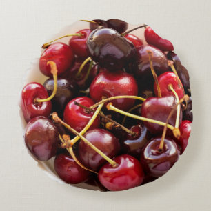 Schüssel mit Kirschen Rundes Kissen