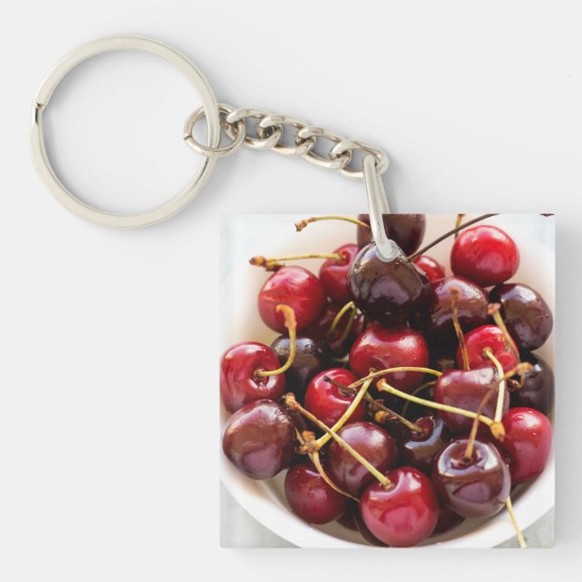 Schüssel mit Kirschen Schlüsselanhänger (Vorderseite)