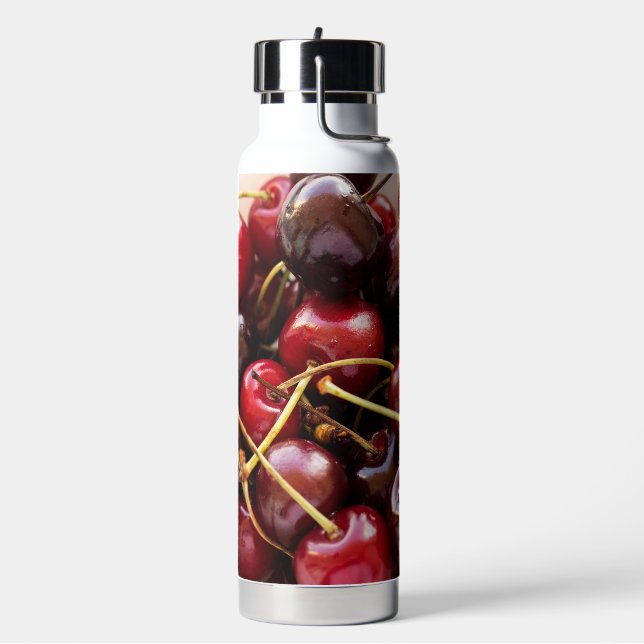 Schüssel mit Kirschen Trinkflasche (Links)