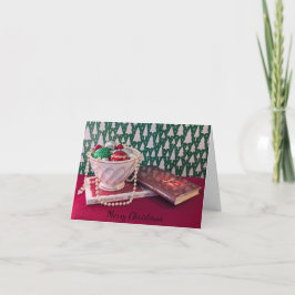 Schüssel mit Ornamenten Feiertagskarte