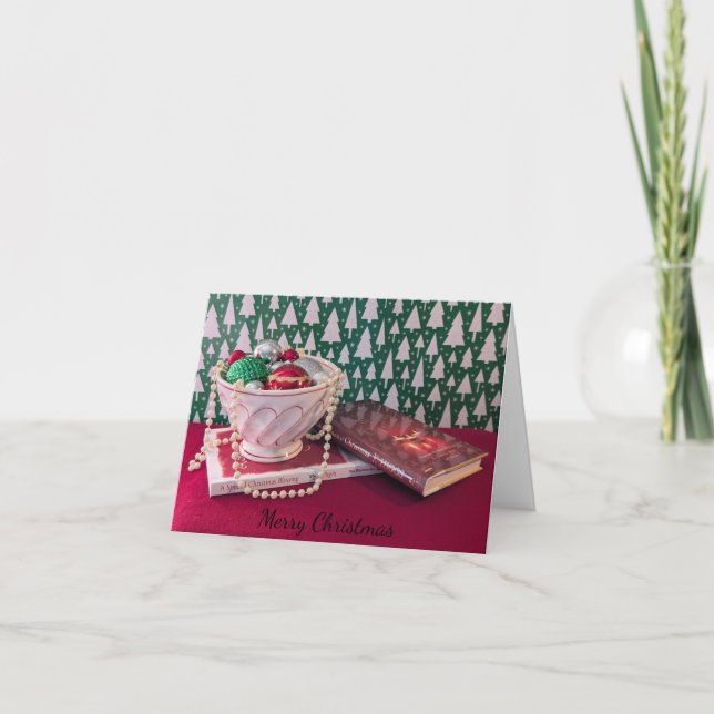 Schüssel mit Ornamenten Feiertagskarte (Vorderseite)