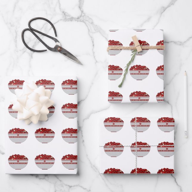 Schüssel mit Scherenverpackungspapier Geschenkpapier Set (Vorderseite)