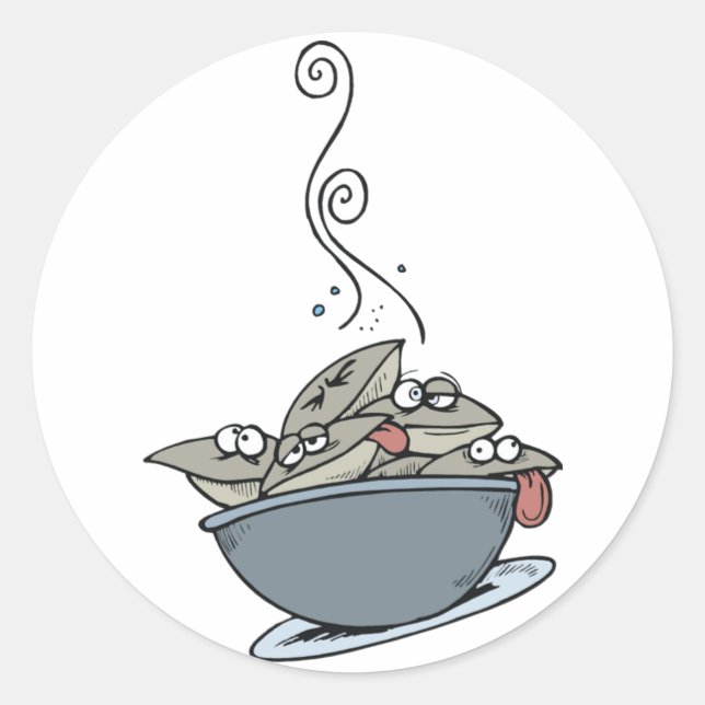 Schüssel Runder Aufkleber (Vorderseite)