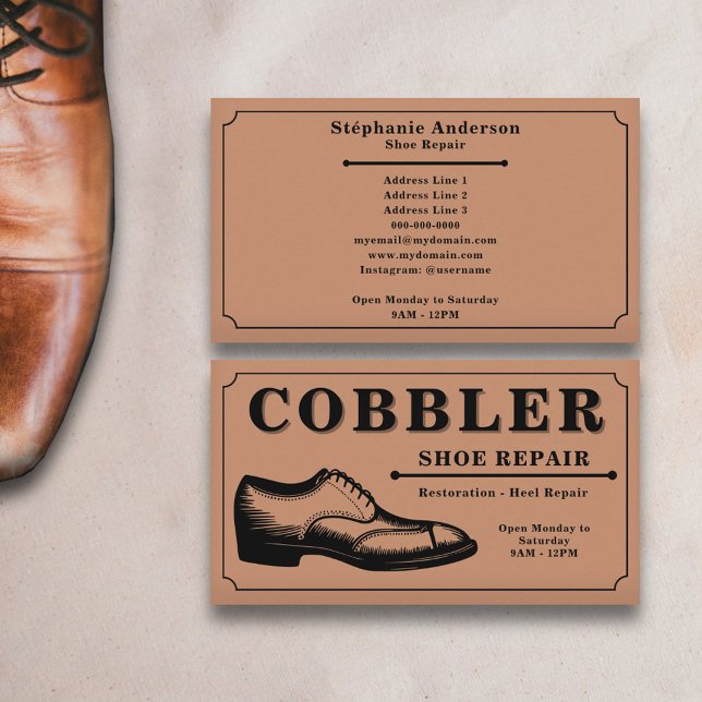 Schuster - Schuhreparatur Vintag Visitenkarte (Cobbler - Shoe Repair Vintage Business Card)