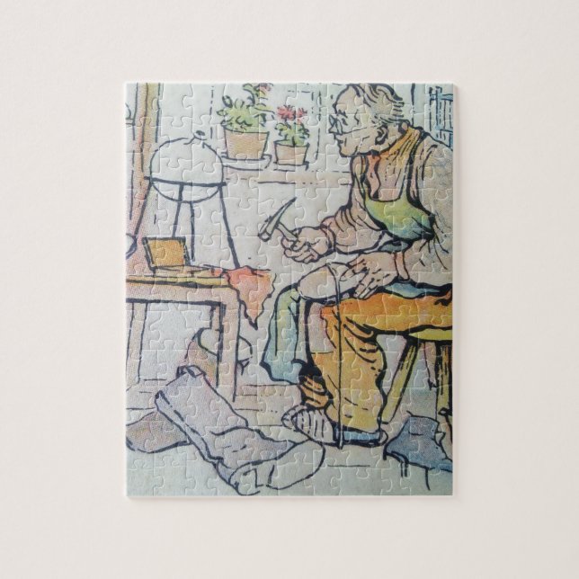 Schusterschuhreparaturgeschäfts-Antiken-Aquarell (Vertikal)