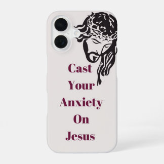 "Schütte deine Angst auf Jesus" IPhone 16 Telefong Hülle