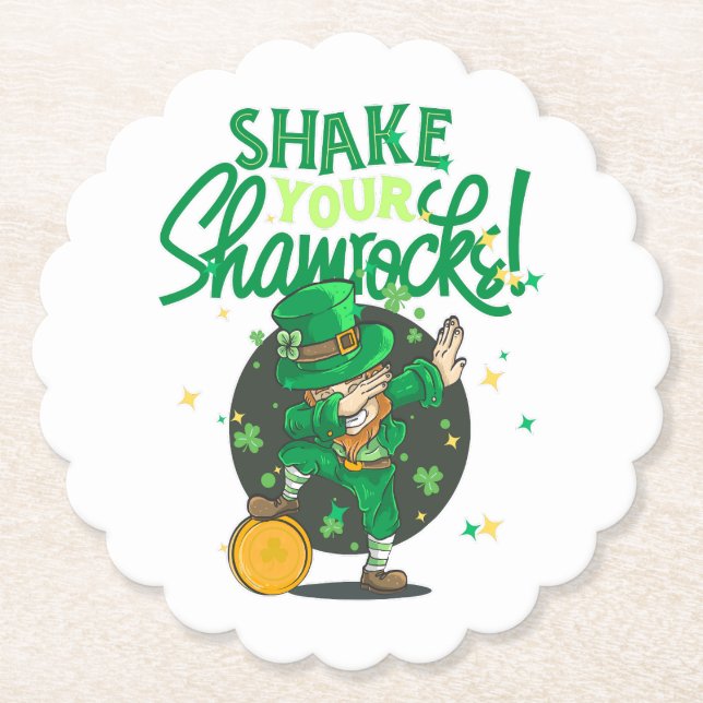 Schüttel dein Kleeblatt, St. Patricks Tag, Slainte Untersetzer (Vorderseite)