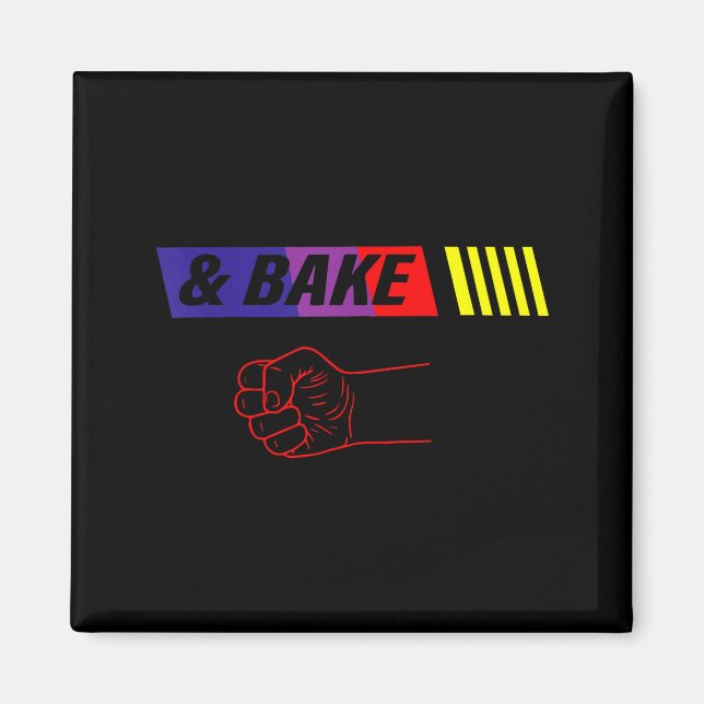 Schütteln oder backen lustiger Vater Kind passende Magnet (Vorne)