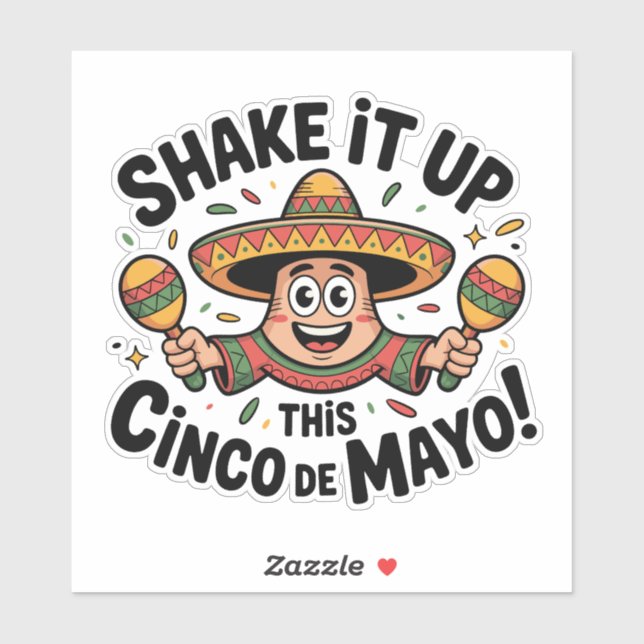 Schütteln Sie das Cinco de Mayo! Aufkleber (Blatt)