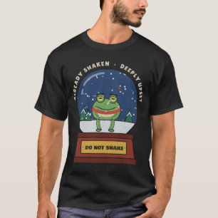 Schütteln Sie den mürrischen Frosch im Schneeglobu T-Shirt