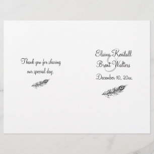 Schütteln Sie Ihr Schwanz Feathers Wedding Program