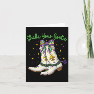 Schütteln Sie Ihre Bootie Mardi Gras Boots Karte