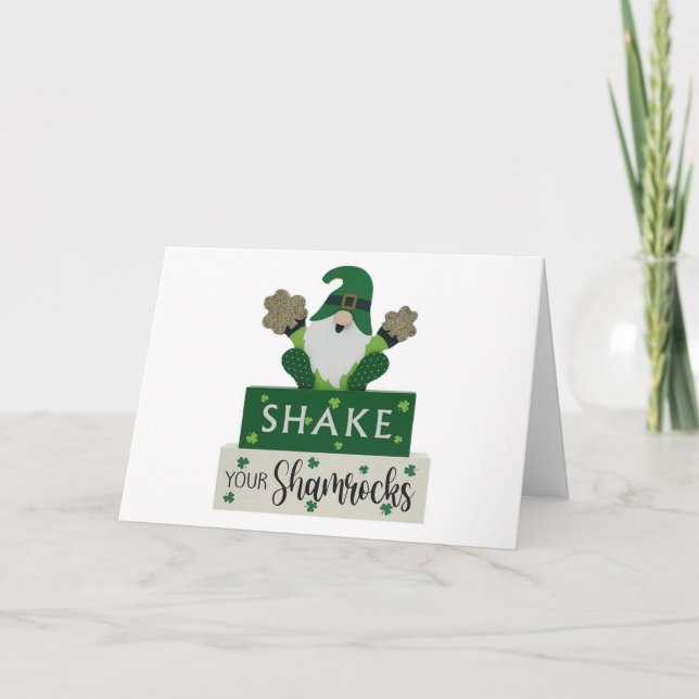 **SCHÜTTELN SIE IHRE KLEEBLÄTTER** CHRISTMAS SPASS KARTE (Vorderseite)
