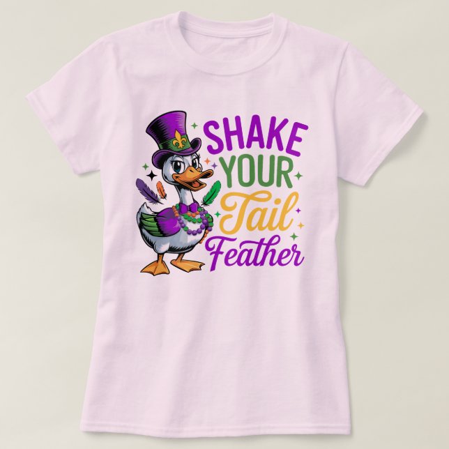 🎭 Schütteln Sie Ihren Schwanz Feather Mardi Gras  T-Shirt (Design vorne)