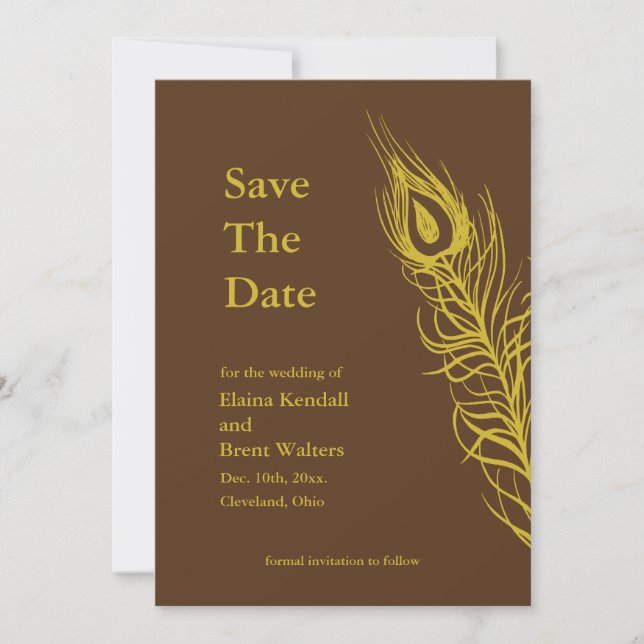 Schütteln Sie Ihren Schwanz Feathers Save the Date (Vorderseite)