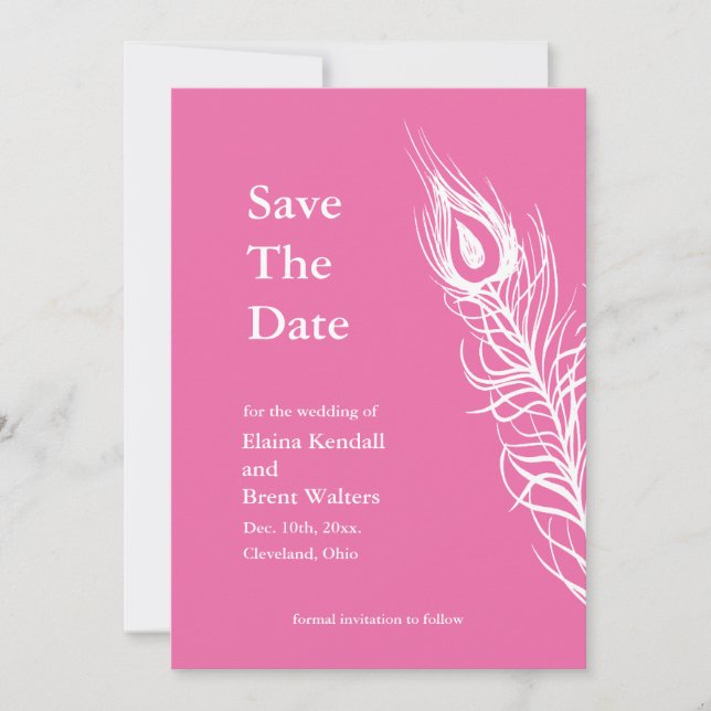 Schütteln Sie Ihren Schwanz Feathers Save the Date (Vorderseite)