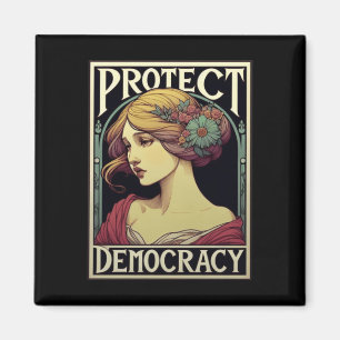 Schutz der Demokratie Feministische Aktivistenkuns Magnet