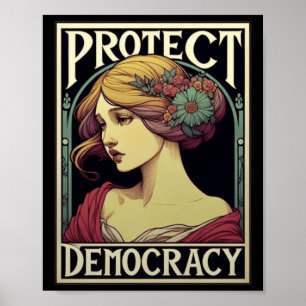 Schutz der Demokratie Feministische Aktivistenkuns Poster
