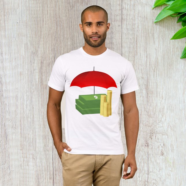 Schutz der finanziellen Sicherheit mit Rotem Schir T-Shirt (Von Creator hochgeladen)