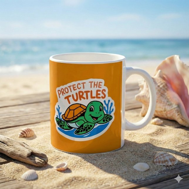 Schutz der Schildkröten-Tasse Kaffeetasse (Spread awareness with this adorable, "Protect the turtles" mug! )