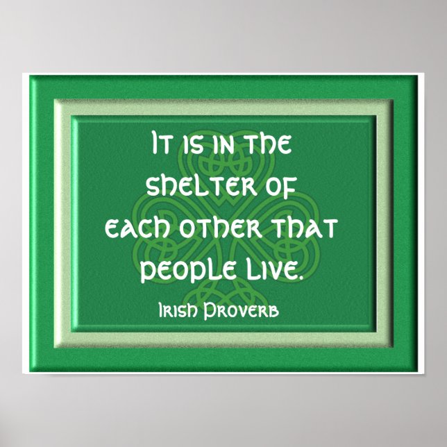 Schutz des anderen - Irish Proverb Print Poster (Vorne)
