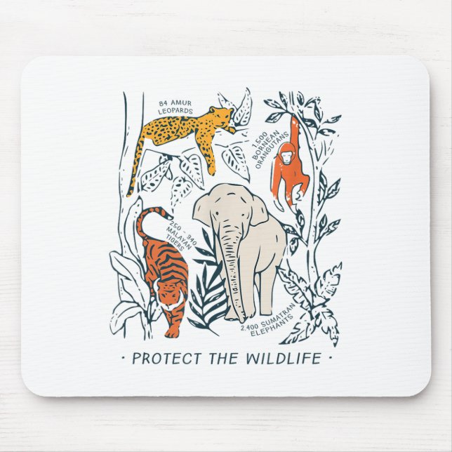 Schutz des botanischen Shirts Wildlife Botanic Cha Mousepad (Vorne)