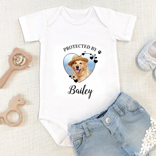 Schutz durch Hunde-Sicherheit Personalisiertes Hei Baby Strampler (Von Creator hochgeladen)