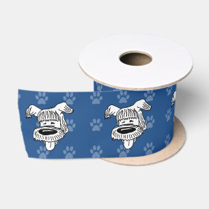Schutz-HundeCartoon-Schäferhund blaue pawprints Satinband