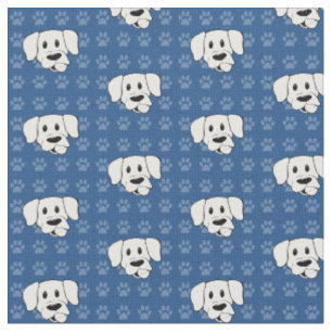 Schutz-HundeCartoonlabrador blaues pawprints Stoff