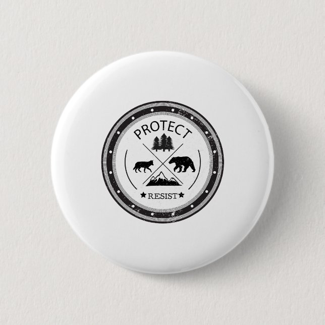 Schutz - Schutz von Nationalparks und Waldservice Button (Vorderseite)