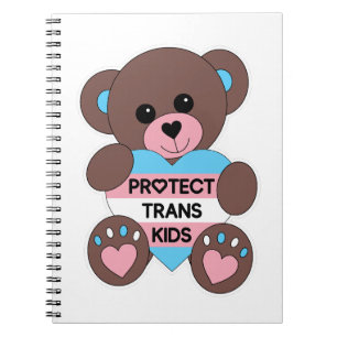 Schutz Trans Kinder Stolzflagge Teddybär Notizblock