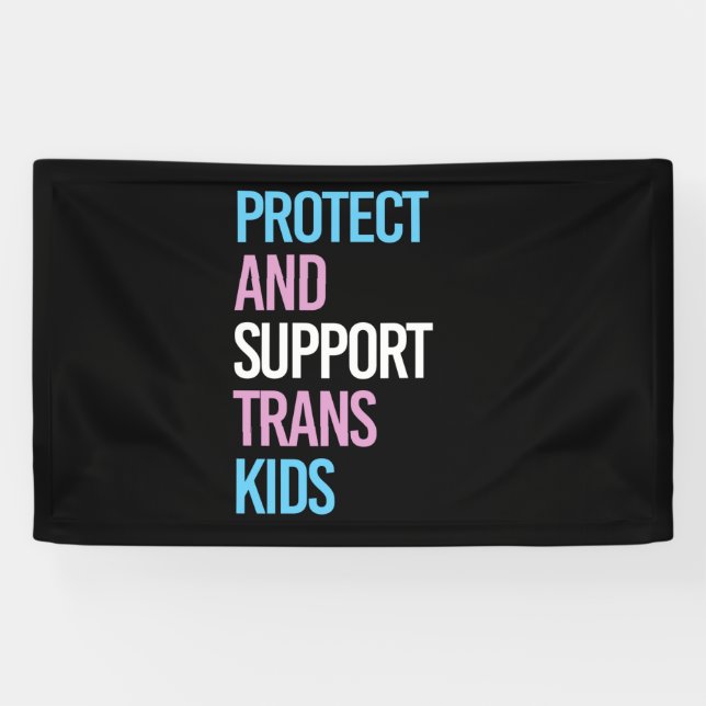 Schutz und Unterstützung von Trans Kids Banner (Horizontal)