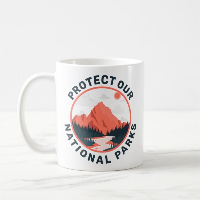 Schutz unserer nationalen Parkunterstützung Kaffeetasse (Links)