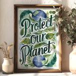 Schutz unserer ökologischen Mauer Poster<br><div class="desc">Mit dieser wirkungsvollen Mauerkunst "Protect Our Planet" fördern Sie das Umweltbewusstsein: Das Design ist mit fett handgeschriebenen Schriften, umgeben von üppig grünen Blätter und einer wunderschönen Erddarstellung ausgestattet und eignet sich hervorragend, um ein Verantwortungsbewusstsein gegenüber unserem Planeten inspirieren. Dieses Kunstwerk eignet sich ideal für Wohngestaltung, Klassenräume oder als nachdenkliches Geschenk...</div>