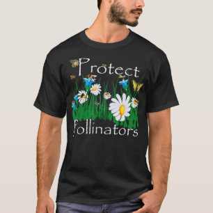 Schutz von Bestäubern Bienen Schmetterlinge Blume  T-Shirt