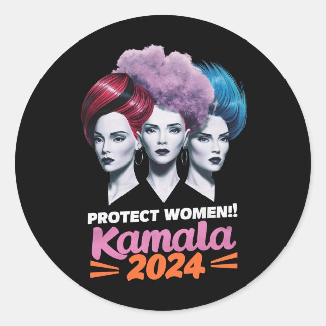 Schutz von Frauen Kamala 2024 Wahl 2024 Runder Aufkleber (Vorderseite)