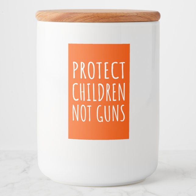 Schutz von Kindern, nicht Waffen - Ende der Gewalt Lebensmitteletikett (Vorderseite)