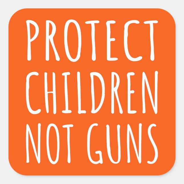 Schutz von Kindern, nicht Waffen - Ende der Gewalt Quadratischer Aufkleber (Vorderseite)