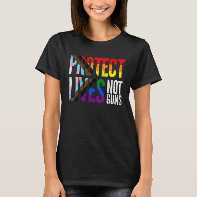Schutz von Leben ohne Waffen, Regenbogenentwicklun T-Shirt (Vorderseite)