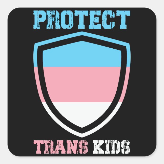 Schutz von Trans Kids Quadratischer Aufkleber (Vorderseite)