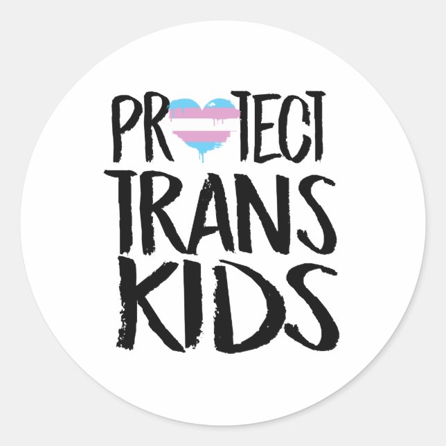 Schutz von Trans Kids Runder Aufkleber (Vorderseite)