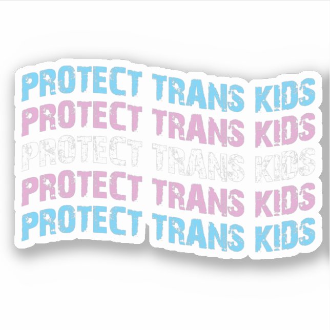 Schutz von Trans Kids - Trans Flag Wave Aufkleber (Vorderseite)